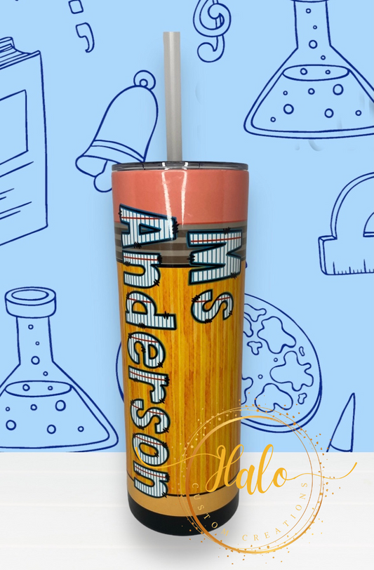 Teacher Pencil Customizable Tumbler 20oz